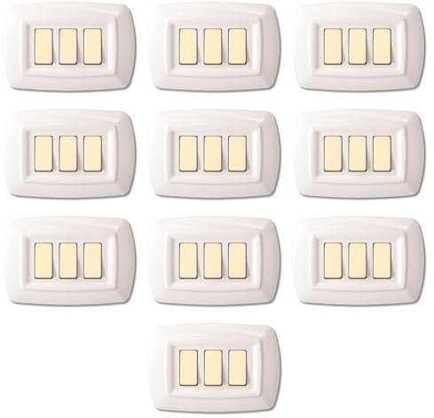 10 Placche, 3 moduli/posti, Compatibile Con BTicino Magic, bianco bianca, Placca arrotondata, Plastica di alta qualità, 100% compatibile con supporti e moduli originali