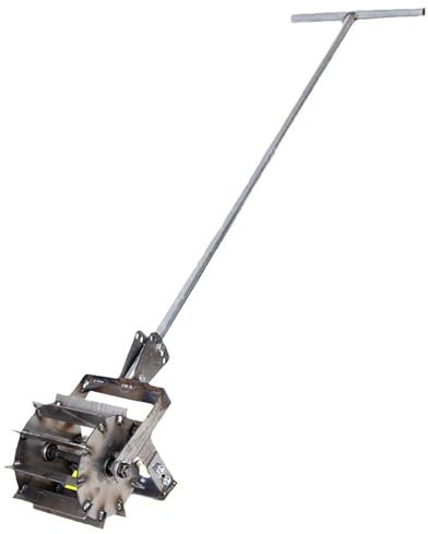 Garden Tiller Rotavator Cordless Cultivator - Manual Weeding Tool for Lawn, Yard, and Soil - Hand-Push Design for Small Household Use - Efficient Weed Hoe and Scarifier