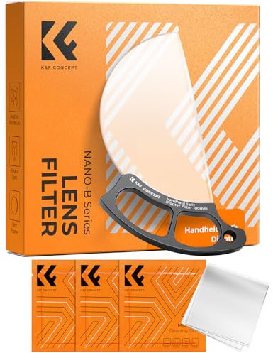 K&F Concept Nano-Bacis 100MM Filtro a Mano de Prisma Medio Lineal Arrastre, Filtro de Lente de Prisma de Efecto Especial de Vidrio Óptico con 3 Paños de Limpieza