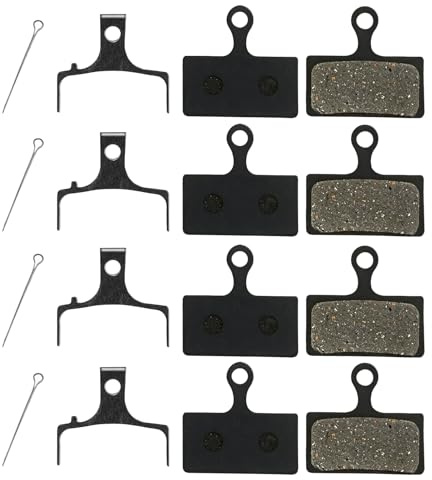 4 Paar Bremsbeläge, kompatibel mit Shimano G01S G02S G03S G01A G02A XT XTR SLX Deore Alfine Route I Scheibenbeläge aus organischem Kunstharz, leise, für Elektrofahrrad, MTB, Hybrid