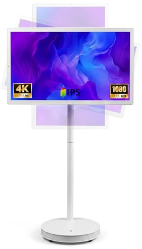 Giuggiolared 21,5/24/27/32 Téléviseur Intelligent Portable HD 1080p/4K, Smart TV Portable, Android Os, 8+128 Go, Écran Tactile Orientable Et Entièrement Rotatif 24