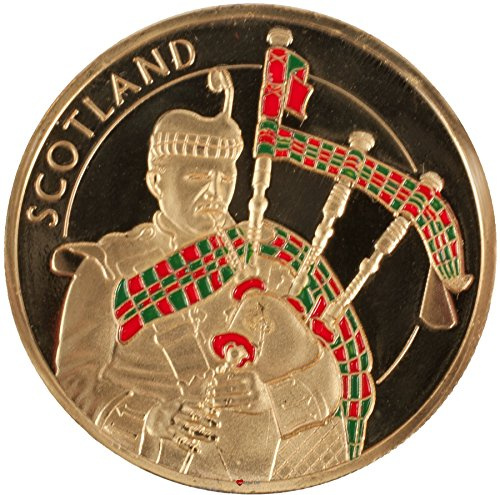 I LUV LTD 40mm Souvenir Coin With Scottish Piper Design On One Side