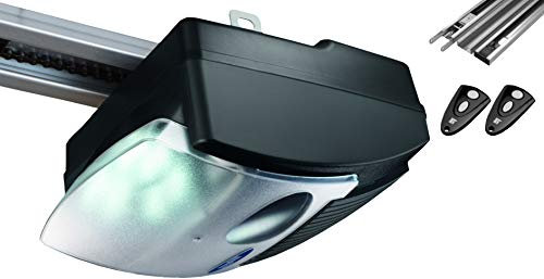 Tormatic Novoferm RUN 500 - Accionamiento para puerta de garaje Novomatic 413, incluye 2 emisor manual y riel guía de 3 piezas, abridor de puerta de garaje