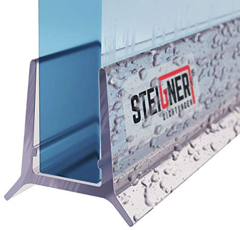 STEIGNER Joint de douche pour paroi en verre, 120cm, vitre 7/8 mm, joint d'étanchéité PVC droit pour les cabines de douche réctangulaires, UK24-08
