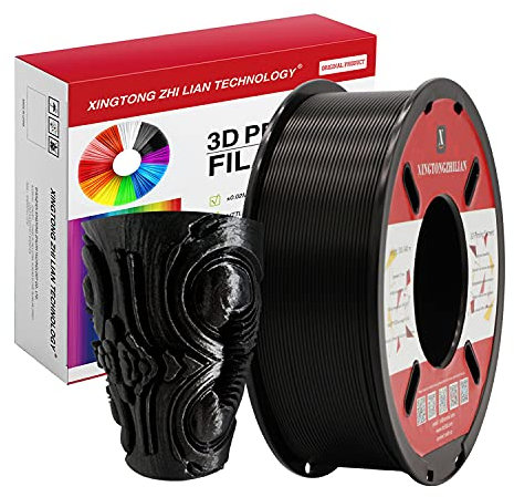 PLA Filament 1.75mm,3D Drucker Filament PLA Filaments für 3D Druck Maßgenauigkeit +/- 0.02mm, 1kg(2.2LBS) / Spule,Farbe Schwarzer