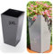 MelTom XXL Pot de fleurs en plastique Gris brillant avec insert amovible 40 x 40 x 75 cm