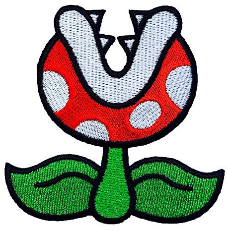 Aufnäher mit der Aufschrift Fire Piranha, 7,6 cm, Super Mario Brothers, bestickt, zum Aufbügeln oder Aufnähen, Kostüm/Cosplay, Venus-Fliegenfalle, Feuerblumensouvenir
