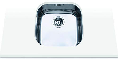 Edesa | Fregadero Bajo Encimera | Modelo FUJI BE 40x40 1C | 1 Cubeta Cuadrada | Fregadero de Cocina 20 cm de Profundidad | Ancho de 50 cm | Acabado en Acero Inoxidable