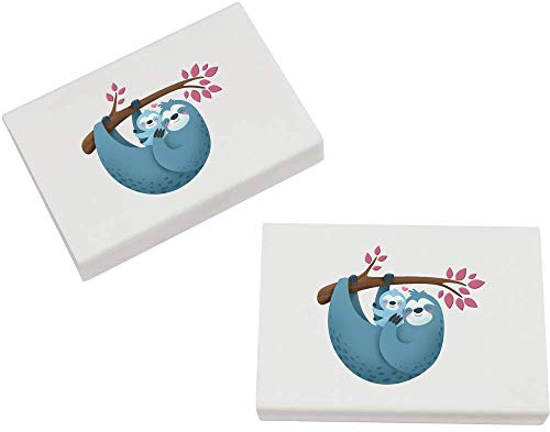 Azeeda 2 x 45mm 'Faultier Mutter & Baby' Radiergummis (ER00021846)