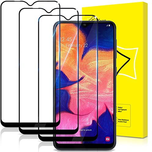 GiiYoon Lot de 3, Verre Trempé pour Samsung Galaxy A10 [Couverture Complète] [Vitre Protecteur 9H Dureté] [Sans Bulles] [Anti-rayures] Film Protection écran Compatible avec Samsung Galaxy A10