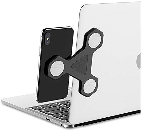 xcivi Monitor-Seitenhalterung, magnetische Halterung, Laptop-Duo-Bildschirmhalterung für Smartphone oder Tablet, Schwarz