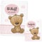 U Heft Hülle Tiere, Uheft Hülle und Impfpass Hülle Set (Uheft Set personalisiert, Bär Rosa)