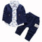 BibiCola Baby Boy Clothes Toddler Cute Outfits for Child Three Piece Suit Long Sleeve Jacket+T-Shirt+Jeans Pants（navyblue, 3T）