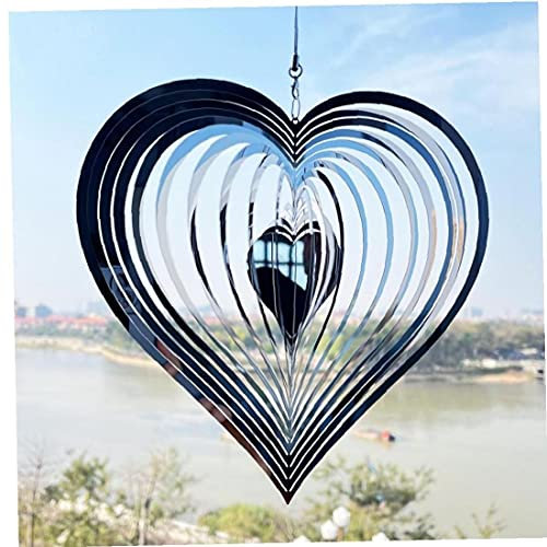 PiniceCore Edelstahl Wind Spinner Werts Gut Geschenk Indoor Outdoor Garten Dekoration Handwerk Ornamente Herz