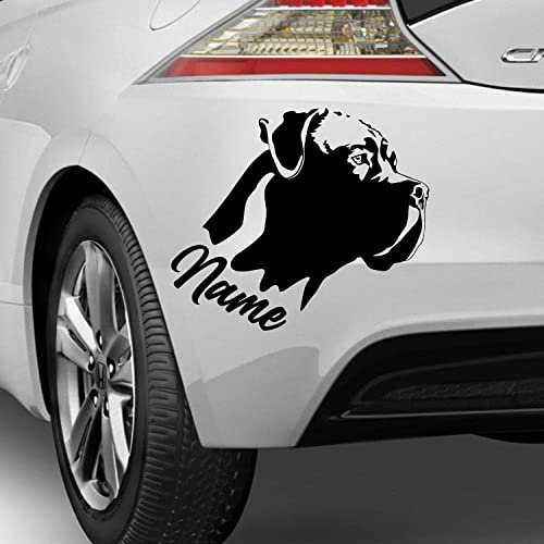 myrockshirt Can Corso Aufkleber fürs Auto mit Wunschtext Name des Hundes Autoaufkleber
