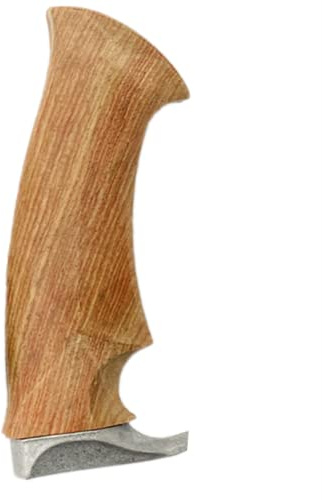 Aibote Manche de couteau en bois de poirier jaune naturel avec protection des doigts, accessoires de bricolage pour la fabrication de couteaux de lames vierges (A)