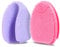 HieerBus Silikon Gesichtsreiniger, Manuelle Peeling Bürste, Handheld Gesichtsreinigungsbürste für Frauen Männer Entfernen Poren Reinigung Massage (pink+lila)