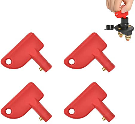 4Stück Batterie Trennschalter,Trennschalter-Schlüssel Universal 10mm,Schlüssel für Batterie Hauptschalter für Auto LKW RV Marine ATV Fahrzeug Kfz
