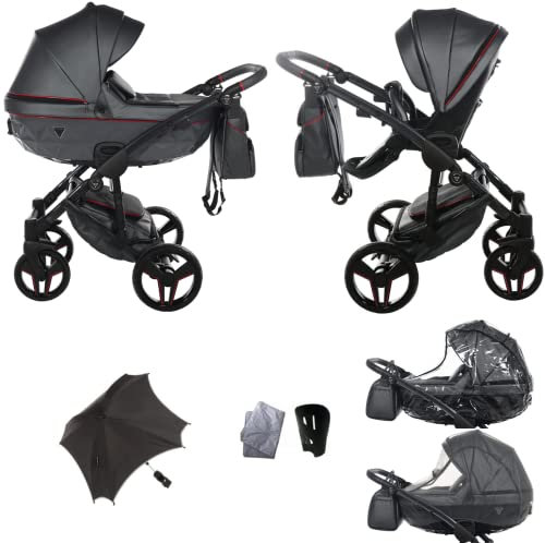 Neu! Original Junama Diamond S-Class v2 Modulare Systeme Kombiniert 2in1 Exclusive Prams (07 Schwarz - Gold)
