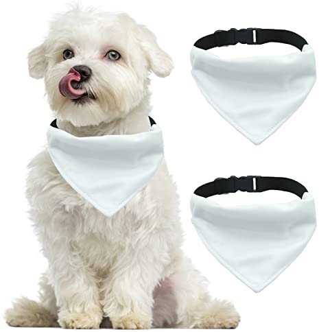 HACRAHO Hunde-Bandana mit Verstellbarer Schnalle, 2 Stück Haustier-Hunde-Sublimation, doppelseitig, blanko, Hunde-Bandanas mit D-Ring, Hunde-Bandana für kleine Hunde, Katzen, S
