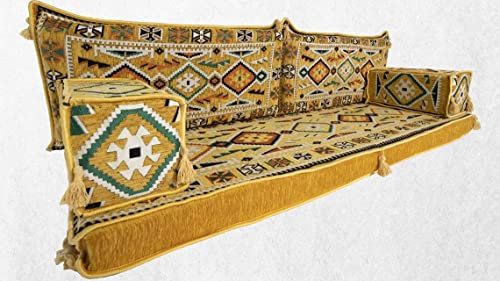 Arabische Jalsa, Sofa-Sets mit Bodensitzen, arabische Majlis-Sets, Bodenkissen, Ecksofas, böhmische Palettensofas, arabische Sofas im traditionellen Design