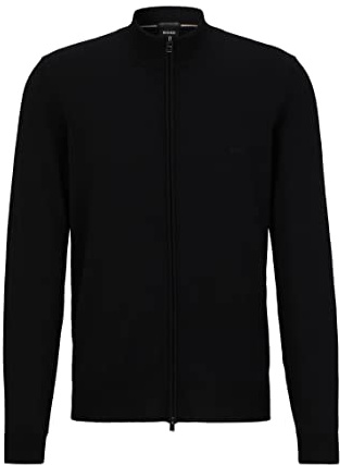 BOSS Herren Balonso-L Cardigan aus Schurwolle mit Reißverschluss und Logo-Stickerei