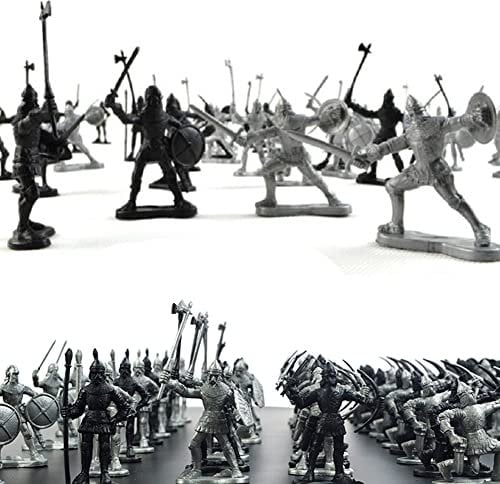 ISAKEN Abbildung Modelle Soldaten Mittelalterliche Ritter Krieger Soldaten Spielzeug Figuren Set, Mini Simulation Krieger Antike Soldat Figuren Static Model Kreative Geschenke Soldaten Figuren Set