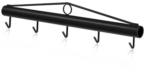 Gtongoko Chain Link Fabric Fence Stretcher, 5-Hook Bar, 31.5 Inch Woven Wire Stretcher, Fence Stretcher Tool，Steel, Black