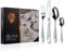 Cutlery Set, 24 Piece Knife and Fork Sets, Stainless Steel Tableware Set with Hammered Pattern Design, Silverware Flatware Set Included Forks/Knives/Spoons, Service for 6, Gift Box