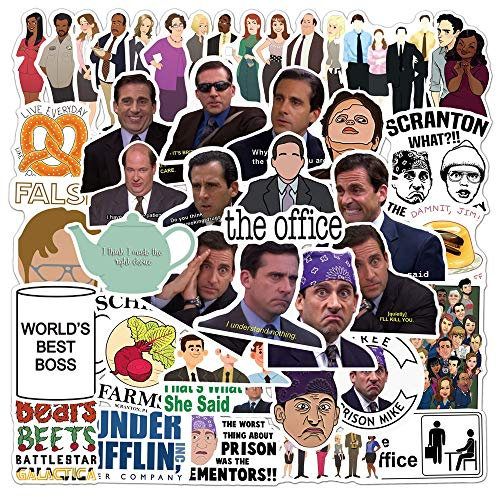 50 Stück The Office Aufkleber für Koffer, Skateboard, Laptop, Computer, Wasserflaschen, Auto, Teenager, Jungen, Mädchen, Aufkleber, wasserdicht