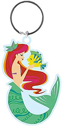 Pyramid International Porte-clés Disney La Petite Sirène Ariel & Flounder en caoutchouc, multicolore