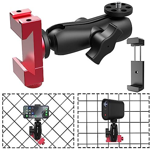 Aluminium-Smartphone-Zaun-Halterung für iPhone und Android, Mevo Start, Insta360 X5 X4 Kamera, Handy-Kamera-Halterung für Tennis- und Pickleball-Training, Tennis-Trainingsgeräte