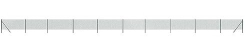 vidaXL Chain Link Fence in Green - Galvanized Steel with PVC Coating - 0.8x25 m - UV and Rust Resistant - Ideal for Property Barrier or Animal Enclosure