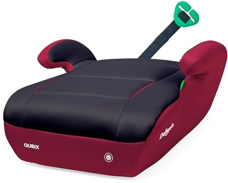 Daliya® QUBIX Kindersitzerhöhung | i-SIZE NORM ECE R129 | 125 bis 150 cm | Gurtfix | waschbar | Autositz | Autokindersitz | Kindersitz | Sitzerhöhung (Rot - Schwarz)
