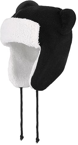 LACOFIA Baby Wintermütze Kleinkind Jungen Mädchen Earflap Beanie Kinder Warme Fleece Gefüttert Hut Strickmützen Trappermütze mit 2 Öhrchen