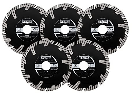 LecMy Diamond Granite Saw Blade 125mm Turbo Diamond Blade Cutting Disc for Circular Saw Cutting Marble Artificial Stone Concrete Masonry 5pcs