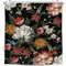Coxila Duschvorhang mit Blumenmuster, Boho-Pflanze, Aquarell, Blumen, Frühling, bunt, schwarz, dunkel, Vintage, niedlich, Kunst, dekorative Blüte, Dusche, Badezimmer, 183 x 213 cm, Polyestergewebe,