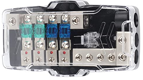 12–24 V DC-Stromverteiler Und 2,Car-Audio-Sicherungskasten Mit LED,2-Zoll-4-OUT-Batterieverteilung, Für SUV-ATV-UTV-Sicherungshalter