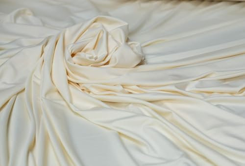 Hussenstoff Spandex 160cm br. Meterware dehnbar Dekostoff (Elfenbein)
