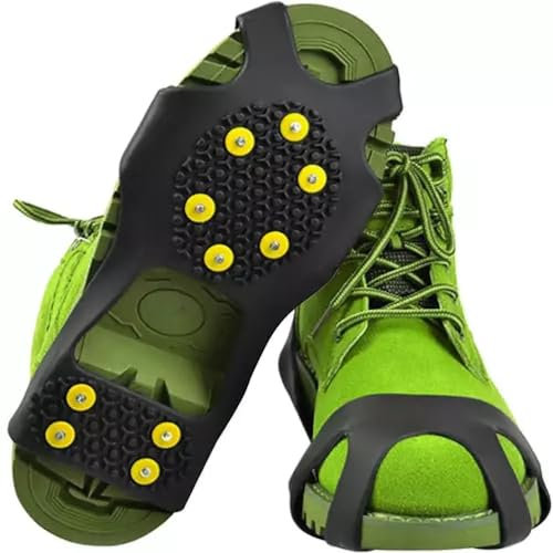 PARENCE - Crampones, Zapatos y Botas Antideslizantes - Talla XL (43-48) para Aventuras seguras - Crampones de tracción de montaña, Nieve, Senderismo, Verano Invierno