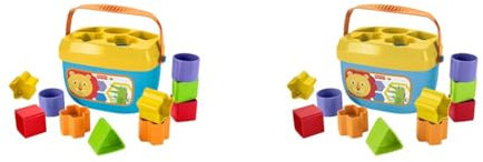 Fisher-Price Babys Erste Bausteine, Babyspielzeug ab 6 Monate, 9 Monate, Steckspiel ab 1 Jahr, Motorikspielzeug ab 6 Monate, Baby-Sortierspiel mit Sortierbox, Lern- & Formensortierspiel, FFC84