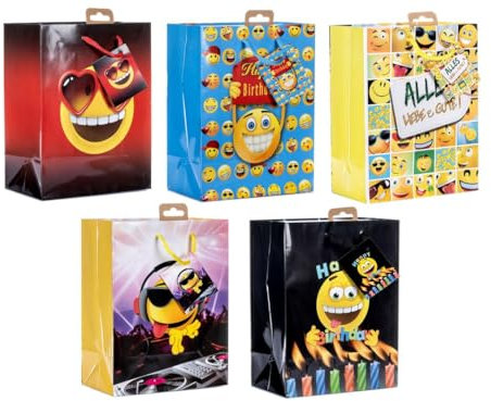 Laro Medium Geschenktüten 10-100 Stk Medium, Anzahl:40, Muster Tüten:Medium Smiley