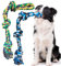 TUAHOO Corda da Gioco per Cani in Puro Cotone, 3 Nodi, 55 CM/390g, Confezione da 2 Giocattoli Indistruttibili da Masticare per Tiro