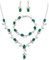 EVER FAITH Hochzeit Schmuck Set für Braut Brautjungfer, Grün Silber-Ton Teardrop Cubic Zirkonia Blatt Rebe Prom Halskette baumeln Ohrringe Armband für Damen