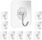 MOBOOY Self Adhesive Hooks for Hanging Heavy Duty Stick On Hooks 22lb(Max), Coat Hook,Nail Free Sticky Hangers with Stainless Utility Towel Hook for Bathroom Kitchen, 12 Pack