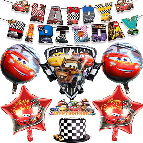Cars Geburtstagsdeko 7 Stück, Auto Folienballons, Cars Tortendeko, Auto Happy Birthday Banner, Auto Geburtstagsdeko, Cars Geburtstagsdekorationen, Geburtstagsdeko Junge