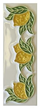 Italienische handbemalte Keramik-Zahlenfliesen, 10 x 3,3 cm, mit Rahmen (einzelnes Endstück)