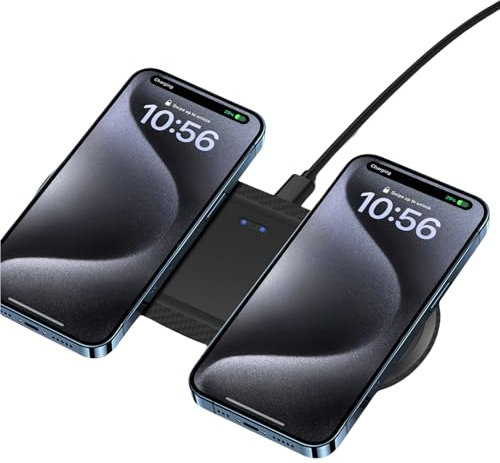 Wireless Charger, Dual 20W Wireless Charging Pad for Samsung Galaxy S24/S23/S22/S21/S20/S10/Note, Fast Charging Pad for Apple iPhone 15/14/13/12/11/XR,for Google Pixel 8/7/6, and More. (1 Pack)