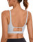 RUNNING GIRL Sport-BHs für Damen, quadratischer Ausschnitt, Sport-BH, hohe Unterstützung, Yoga-BH, Workout, bauchfreies Top mit integriertem BH, 1-grau, X-Large
