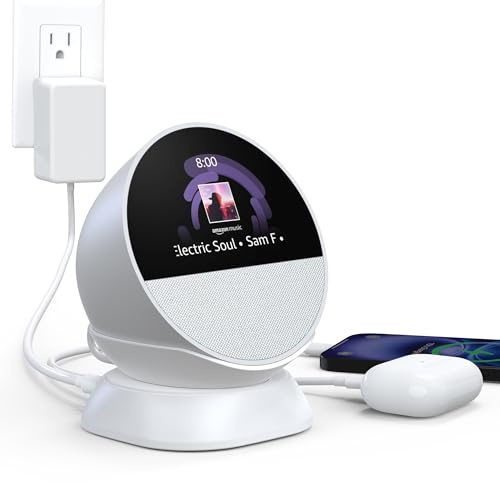 HomeMount Ständer for Spot- Ladestation für iPhone 12 & mehr, Weiß | USB-C & USB-A Anschlüsse (12W, 5V/2,4A pro Port), Lädt mehrere Geräte gleichzeitig, Elegantes, stabiles & Design